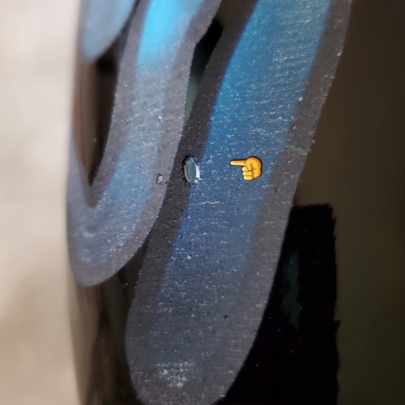 Dramatic Modern Cut To Vibrant Blue 11 1/2" Black Thick Crystal Vase Gorgeous 😍 - Picture 7 of 15